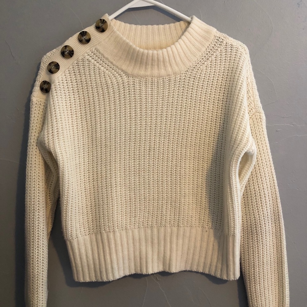 cropped off white sweater